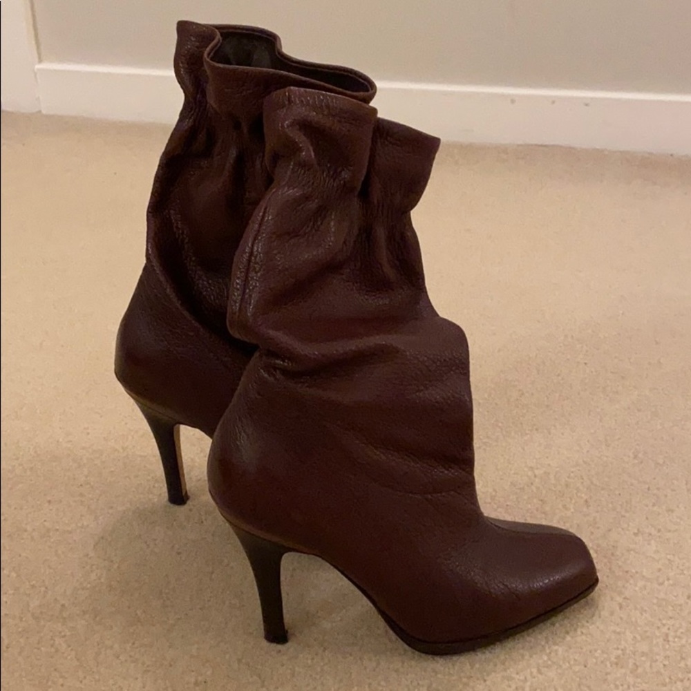 Cole Haan brown leather heeled boots